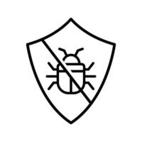 antivirus illustration, bug with shield icon vector