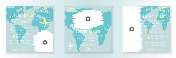 Travel agent social media post design template. web banner vector