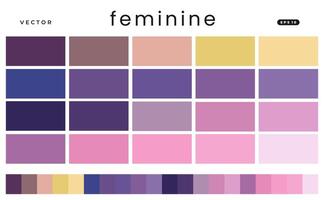 Feminine Color Scheme Palettes vector