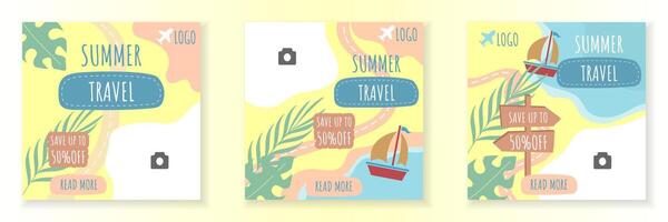 Summer sale social media post design template. web banner vector