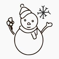 a snowman with a snowflake vector