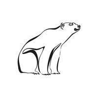 Polar bear silhouette. Simple icon. Flat style element for graphic design. Continuous line minimalistic design vector