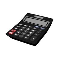 Illustration of 3D Realistic black calculator icon isolated on white background vector