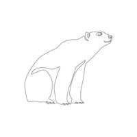 Polar bear silhouette. Simple icon. Flat style element for graphic design. Continuous line minimalistic design vector