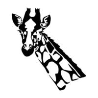 Giraffe dBlack giraffe silhouette front view flat style, illustration isolated on white background. Savanna funny animal with long neckay.cdr vector