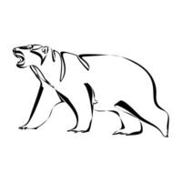 Polar bear silhouette. Simple icon. Flat style element for graphic design. Continuous line minimalistic design vector
