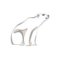 Polar bear minimalistic cartoon style character. Simple icon. Flat style element for graphic design isolated on white background vector