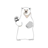 Polar bear minimalistic cartoon style character. Simple icon. Flat style element for graphic design isolated on white background vector