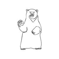 Polar bear silhouette. Simple icon. Flat style element for graphic design. Continuous line minimalistic design vector