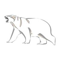 Polar bear minimalistic cartoon style character. Simple icon. Flat style element for graphic design isolated on white background vector