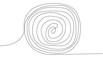 continuous drawing of one line of a round spiral, a dream catcher web vector
