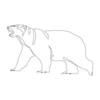 Polar bear.Polar bear silhouette. Simple icon. Flat style element for graphic design. Continuous line minimalistic design vector