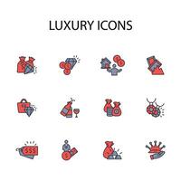 luxury icon set..Editable stroke.linear style sign for use web design,logo.Symbol illustration. vector