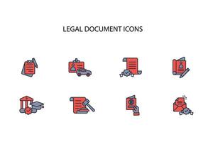 Legal document icon set..Editable stroke.linear style sign for use web design,logo.Symbol illustration. vector