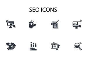 SEO icon set..Editable stroke.linear style sign for use web design,logo.Symbol illustration. vector