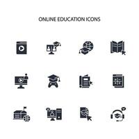 Online education icon set..Editable stroke.linear style sign for use web design,logo.Symbol illustration. vector