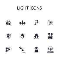Light icon set..Editable stroke.linear style sign for use web design,logo.Symbol illustration. vector
