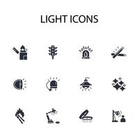 Light icon set..Editable stroke.linear style sign for use web design,logo.Symbol illustration. vector
