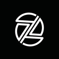 Monogram Z Modern with Circle line unique simple logo design vector