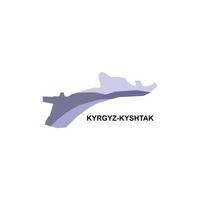 Map City of Kyrgyz Kyshtak geometric design, World Map International template with outline graphic sketch style isolated on white background vector