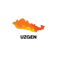 Map Of Uzgen City Modern Simple Geometric, illustration design template vector