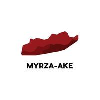 Map City of Myrza Ake geometric design, World Map International template with outline graphic sketch style isolated on white background vector