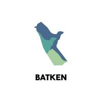 Map City of Batken geometric design, World Map International template with outline graphic sketch style isolated on white background vector