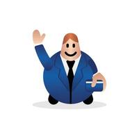 Big Boss Character with Card 3d style illustration, design for your app, brand, and etc vector