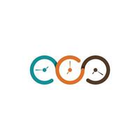 Time Clock line simple icon logo design, suitable for your company vector