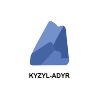 Map City of Kyzyl Adyr geometric design, World Map International template with outline graphic sketch style isolated on white background vector