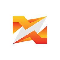 Letter Z Thunder Bolt with Gradient Color modern geometric logo design vector