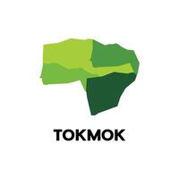 Map City of Tokmok geometric design, World Map International template with outline graphic sketch style isolated on white background vector