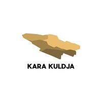 Map City of Kara Kuldja geometric design, World Map International template with outline graphic sketch style isolated on white background vector