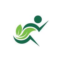 Human Running Leaf modern and creative design template, suitable for your company vector