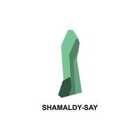 Map City of Shamaldy Say geometric design, World Map International template with outline graphic sketch style isolated on white background vector