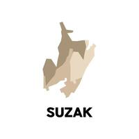 Map Of Suzak City Modern Simple Geometric, illustration design template vector