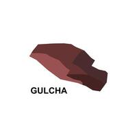 Map Of Gulcha City Modern Simple Geometric, illustration design template vector