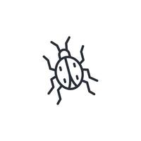 ladybug icon. .Editable stroke.linear style sign for use web design,logo.Symbol illustration. vector