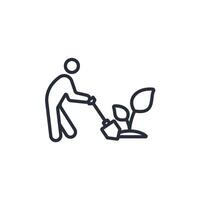 gardener man icon. .Editable stroke.linear style sign for use web design,logo.Symbol illustration. vector