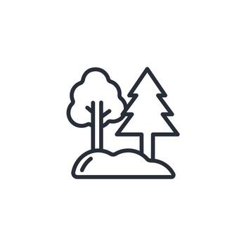 trees icon. .Editable stroke.linear style sign for use web design,logo.Symbol illustration. vector