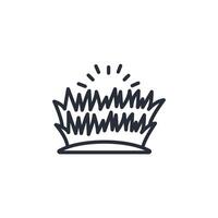 Grass icon. .Editable stroke.linear style sign for use web design,logo.Symbol illustration. vector