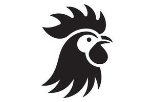 Chicken Head logo icon silhouette Illustration, simple art style vector