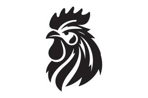 Chicken Head logo icon silhouette Illustration, simple art style vector