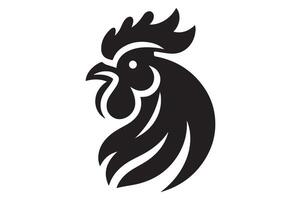 Chicken Head logo icon silhouette Illustration, simple art style vector