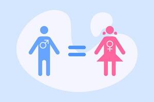 gender equality flat design illustration vector