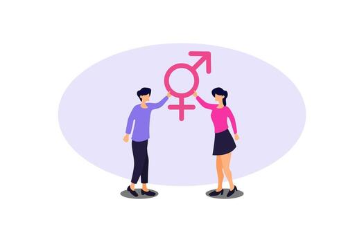 gender equality flat design illustration vector