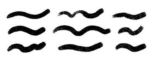 Abstract Crayon pencil texture bold squiggles set vector