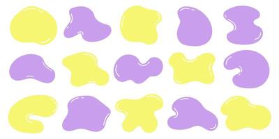 Abstract colorful organic blob shapes set vector