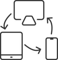 Responsive web in SEO icon thin outline style detailed vector