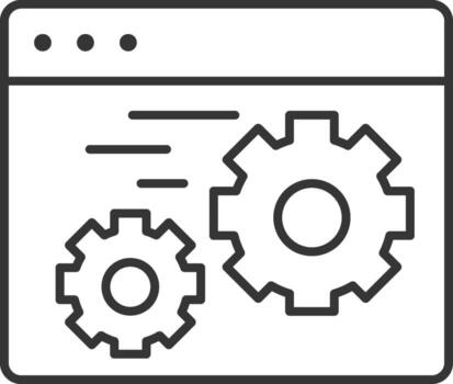 web desarrollo en seo icono Delgado contorno estilo detallado vector
